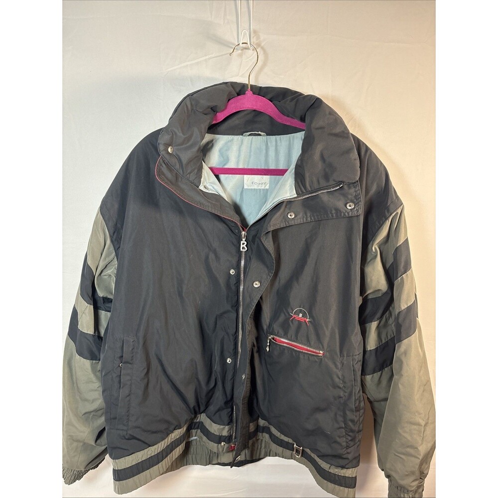 Vintage Bogner Ski Jacket Size 40 Black Gray Colorblock Made in USA Retro
